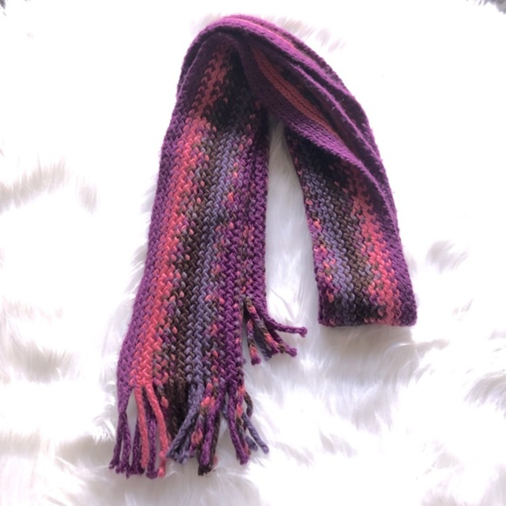 Multi colored long knit scarf